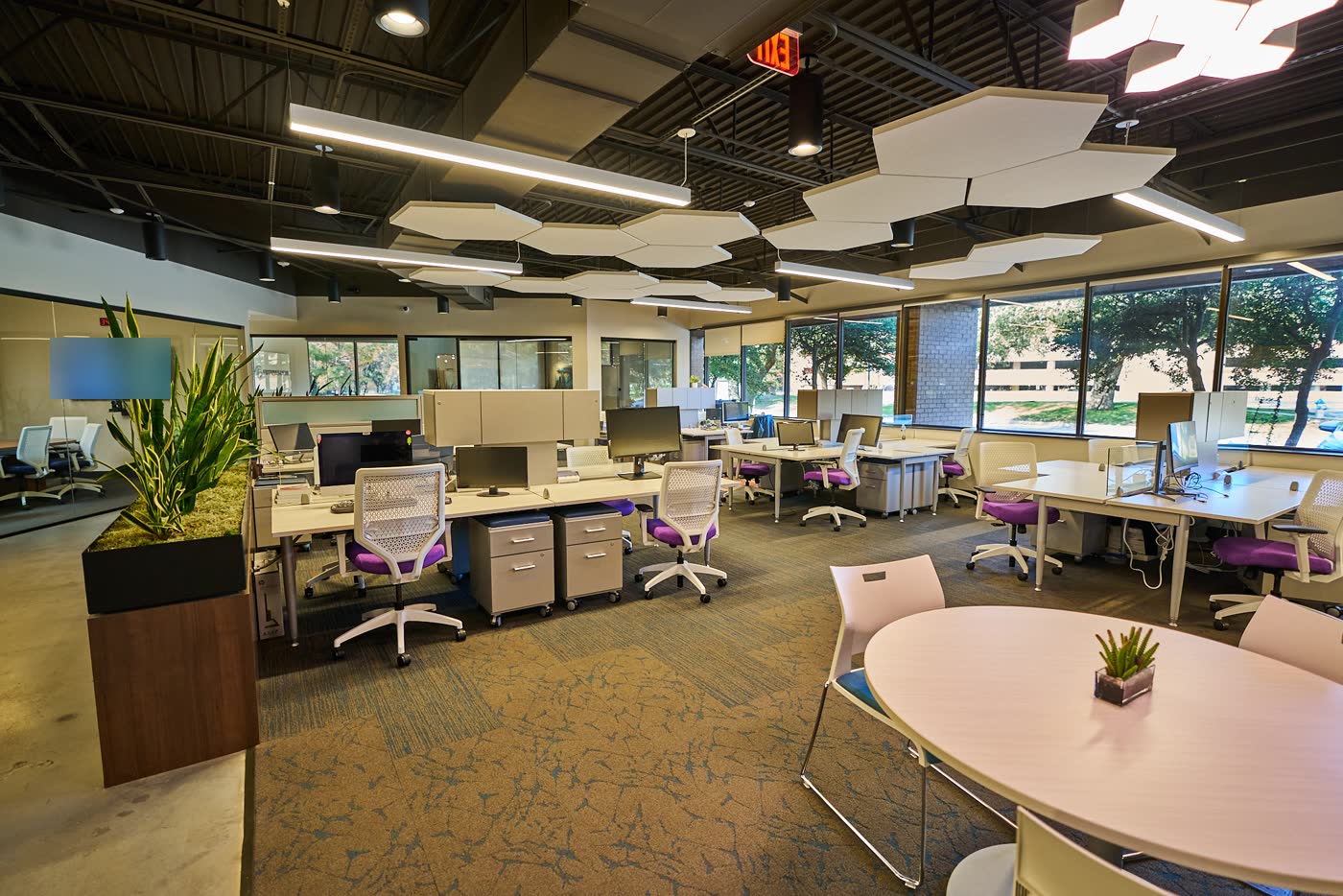 Shared desks at Launch Texas